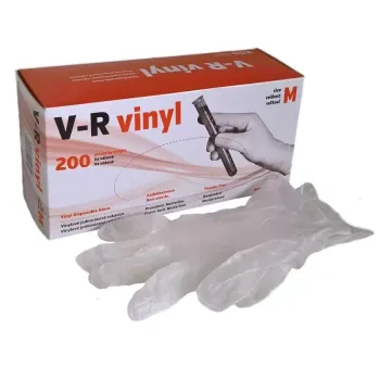 Rukavice vinylové V-R bezpudrové Rukavice vinylové V-R bezpudrové