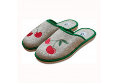 Felt Slippers Closed Toe - Cherries