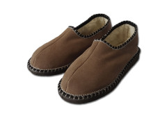 Closed Wool Slippers dark brown