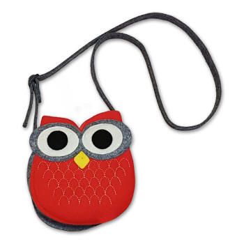 Felt Handbag Owl red