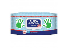 Aura Antibacterial wet wipes for hands, 72 pcs