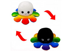Double sided plush Rainbow octopus   ⌀ 18 cm