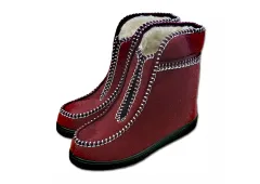 Valašské boty s ovčí vlnou důchodky - Vínové Valašské boty s ovčí vlnou důchodky - Vínové