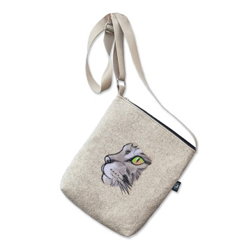 Felt handbag - Lynx