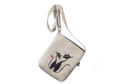 Felt handbag - French cats