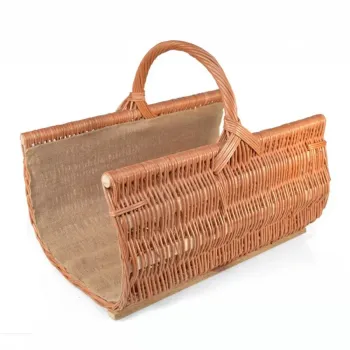 Proutěný koš na dřevo ke krbu velký