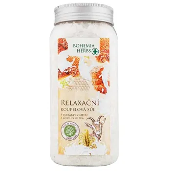 Koupelová sůl relaxační med a kozí mléko