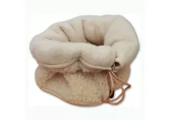 Nákrčník z ovčí vlny na knoflíky - béžový