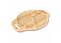 Oval serving board for meat and cheese