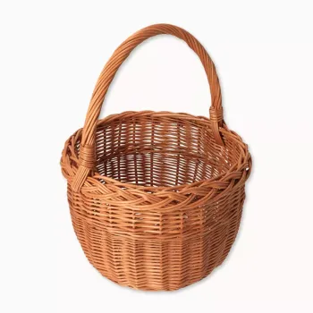 Proutěný košík přírodní malý kulatý