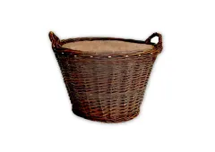 Proutěný koš na dřevo kulatý s jutou Ø 50 cm