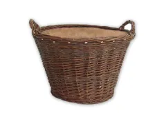 Proutěný koš na dřevo kulatý s jutou Ø 60 cm