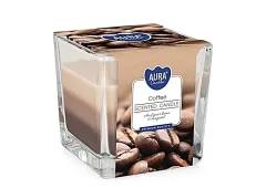 Tříbarevná vonná svíčka ve skle - Coffe 170 g