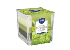 Tříbarevná vonná svíčka ve skle - Green Tea 170 g