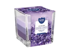 Tříbarevná vonná svíčka ve skle - Lavender 170 g