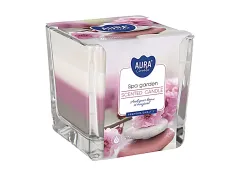 Tříbarevná vonná svíčka ve skle - SPA Garden 170 g