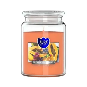 Vonná svíčka ve skle s víkem tropické ovoce